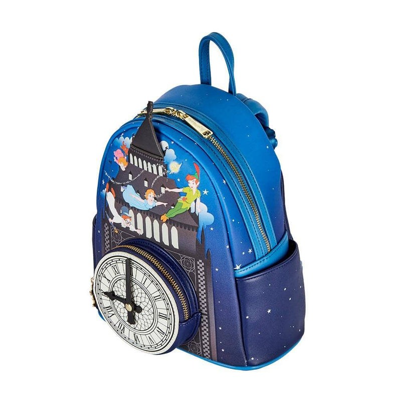 Loungefly Disney Peter Pan Glow Clock Womens Double Strap Mini Backpack